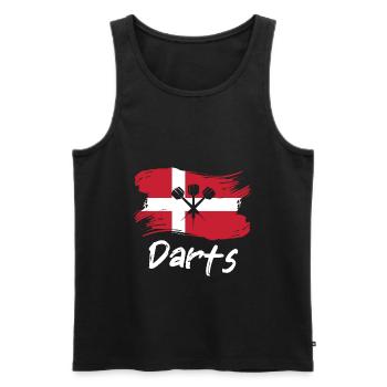 Dänemark Dart Spieler Design - Männer Premium Bio Tank Top - Schwarz - Vorne - Michal (187cm)