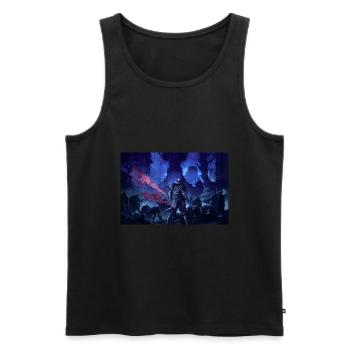 Le cimetière - Débardeur bio Premium Homme - noir - Devant - AI Model Male 178 light (178cm)