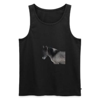 Pferde T-shirt Geschenk Reiter  - Männer Premium Bio Tank Top - Schwarz - Vorne - AI Model Male 178 light (178cm)