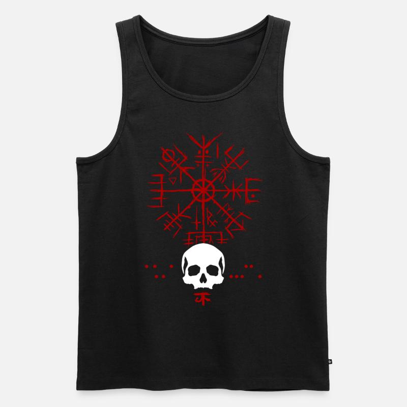 Wikinger Schädel - Männer Premium Bio Tank Top - Schwarz