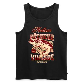 Meilleur pêcheur depuis 1963 cadeau 60 ans - Débardeur bio Premium Homme - noir - Devant - Michal (187cm)
