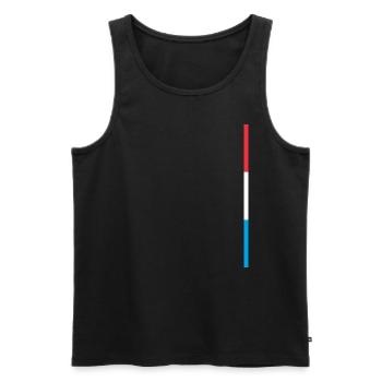 Rayures luxembourgeoises - Débardeur bio Premium Homme - noir - Devant - AI Model Male 178 light (178cm)