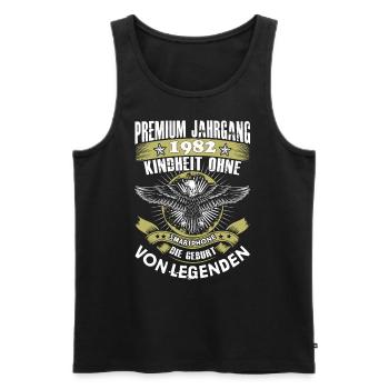 Jahrgang 1982 - Männer Premium Bio Tank Top - Schwarz - Vorne - Michal (187cm)