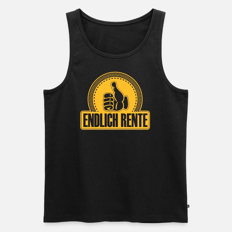 Endlich Rente Daumen hoch - Männer Premium Bio Tank Top - Schwarz