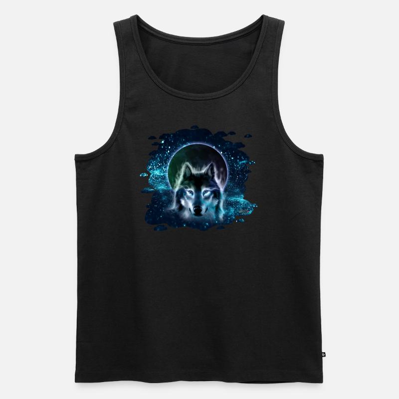 Wolfmond - Männer Premium Bio Tank Top - Schwarz