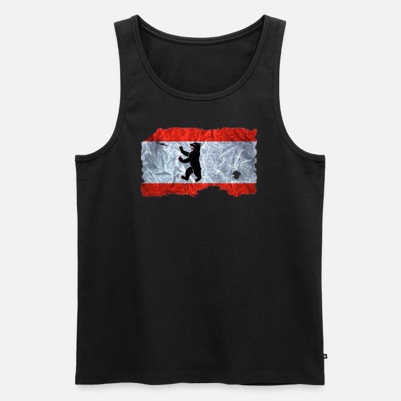 Regard drapeau Berlin / drapeau de cru utilisé - Débardeur bio Premium Homme - noir