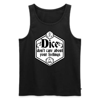 Pen and paper dice don’t care - Débardeur bio Premium Homme - noir - Devant - AI Model Male 178 light (178cm)
