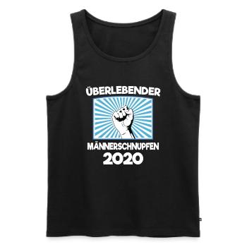Überlebender Männerschnupfen 2020 Lustig Scherz - Männer Premium Bio Tank Top - Schwarz - Vorne - Michal (187cm)