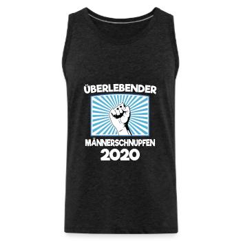 Überlebender Männerschnupfen 2020 Lustig Scherz - Männer Premium Bio Tank Top - Anthrazit - Vorne - Alexander (188cm)