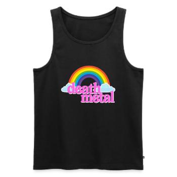 Death Metal Pink Rainbow Clouds Funny Parody - Débardeur bio Premium Homme - noir - Devant - Michal (187cm)