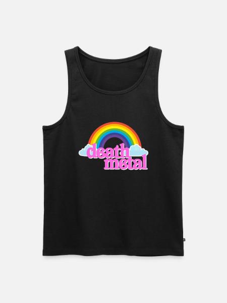 Death Metal Pink Regenbogen Wolken Lustig Parodie - Männer Premium Bio Tank Top - Schwarz