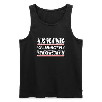 Aus dem Weg Ich habe jetzt den Führerschein Auto - Männer Premium Bio Tank Top - Schwarz - Vorne - AI Model Male 178 light (178cm)