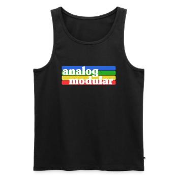 Modular Synthesizer Synth Vintage Retro Analog - Männer Premium Bio Tank Top - Schwarz - Vorne - Michal (187cm)