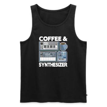 Synthétiseur modulaire Synthé Analogique Café Café - Débardeur bio Premium Homme - noir - Devant - Michal (187cm)