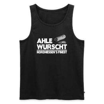 Ahle Wurscht Wurst Nordhessen Finest Spruch lustig - Männer Premium Bio Tank Top - Schwarz - Vorne - AI Model Male 178 light (178cm)