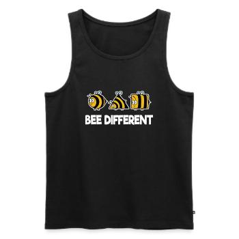 Bee Different abeille miel individuel - Débardeur bio Premium Homme - noir - Devant - AI Model Male 178 light (178cm)