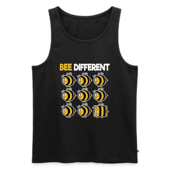 Bee Different abeille miel individuel - Débardeur bio Premium Homme - noir - Devant - AI Model Male 178 light (178cm)