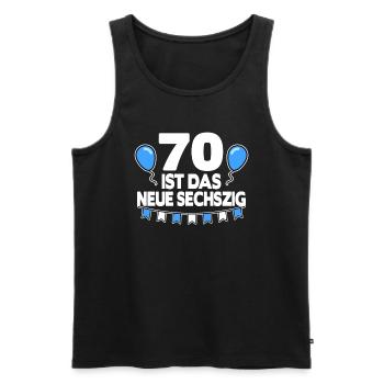 Geschenk 70. Geburtstag 70 Jahre lustig Spruch - Männer Premium Bio Tank Top - Schwarz - Vorne - Michal (187cm)
