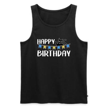 Happy Birthday Birthday Cat Saying Funny Cute - Men's Premium Organic Tank Top - black - Front - AI Model Male 178 light (178cm)
