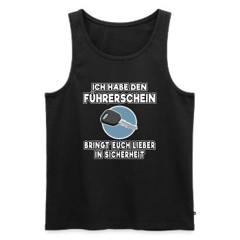 Bestanden Ich habe den Führerschein Geschenk Shirt - Männer Premium Bio Tank Top - Schwarz - Vorne - Michal (187cm)