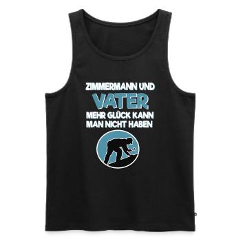 Zimmermann und Vater Papa Geschenk Geburt Spruch - Männer Premium Bio Tank Top - Schwarz - Vorne - Michal (187cm)
