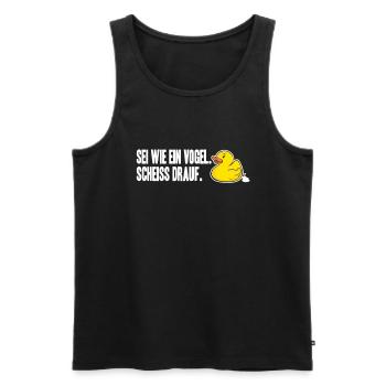 Sei wie ein Vogel Ente Enten Gummiente Shirt Büro - Männer Premium Bio Tank Top - Schwarz - Vorne - Michal (187cm)