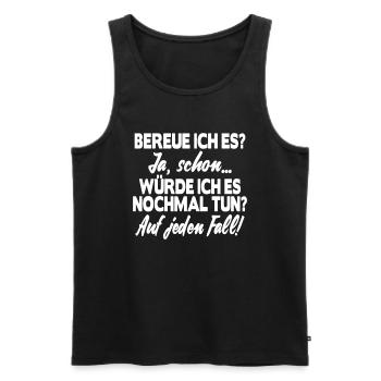 Bereue Ich es? Lustiger Spruch Kinder Büro T-Shirt - Männer Premium Bio Tank Top - Schwarz - Vorne - AI Model Male 178 light (178cm)