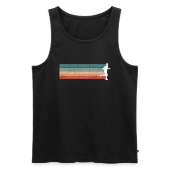 Retro vintage jogger running jogging runner runner - Men's Premium Organic Tank Top - black - Front - AI Model Male 178 light (178cm)
