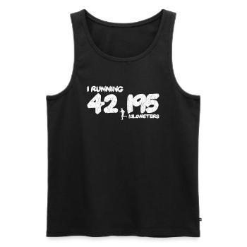 Jogger Running Jogging Runner Marathon 42,195km - Men's Premium Organic Tank Top - black - Front - Michal (187cm)