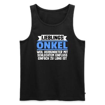 Patenonkel Onkel Neffe Nichte Bester Onkel T-Shirt - Männer Premium Bio Tank Top - Schwarz - Vorne - AI Model Male 178 light (178cm)