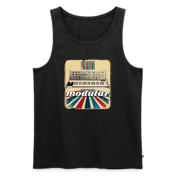 Synthesizer Retro ADSR Analog Modular Techno - Männer Premium Bio Tank Top - Schwarz - Vorne - AI Model Male 178 light (178cm)