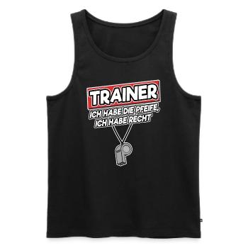 Trainer Handball Fußball Coach Tennis Lustig - Männer Premium Bio Tank Top - Schwarz - Vorne - Michal (187cm)