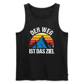 Der Weg ist das Ziel - Design für Wanderer - Männer Premium Bio Tank Top - Schwarz - Vorne - Michal (187cm)