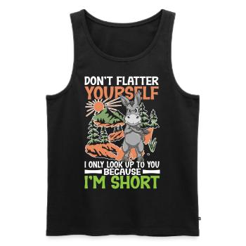 I Only Look Up To You Because I'm Short - Männer Premium Bio Tank Top - Schwarz - Vorne - Michal (187cm)
