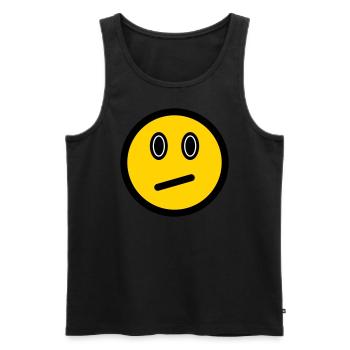 Neutral Emoticon - Image Symbol - Stroke Face - Men's Premium Organic Tank Top - black - Front - AI Model Male 178 light (178cm)
