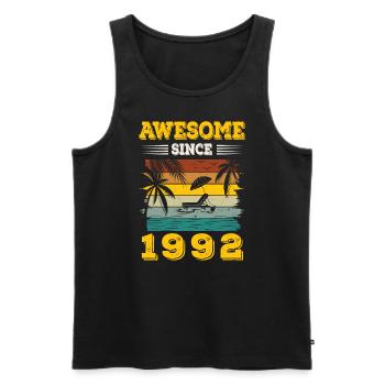 Awesome seit 1992 Vintage Geburtstagsgeschenk - Männer Premium Bio Tank Top - Schwarz - Vorne - Michal (187cm)