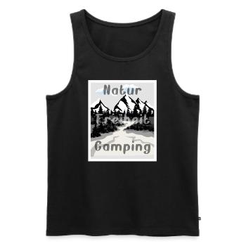 Natur Freiheit Camping - Männer Premium Bio Tank Top - Schwarz - Vorne - Michal (187cm)