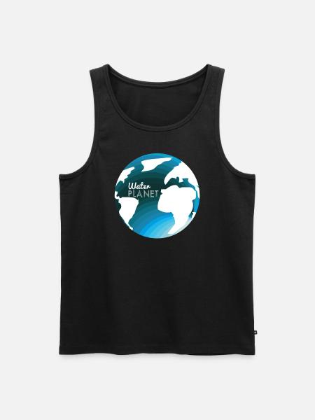 Water Planet - Männer Premium Bio Tank Top - Schwarz