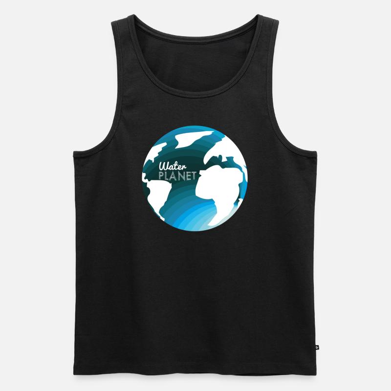 Water Planet - Männer Premium Bio Tank Top - Schwarz
