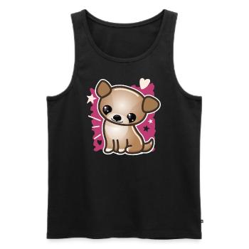 Cute puppy dog - Men's Premium Organic Tank Top - black - Front - AI Model Male 178 light (178cm)