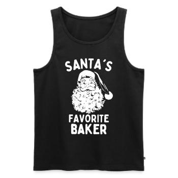 Santas favorite Baker funny christmas saying - Men's Premium Organic Tank Top - black - Front - Michal (187cm)