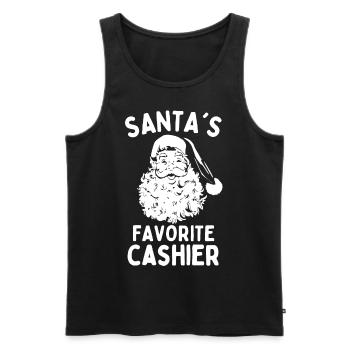 Noël préféré des pères Noël drôle de caissier - Débardeur bio Premium Homme - noir - Devant - Michal (187cm)