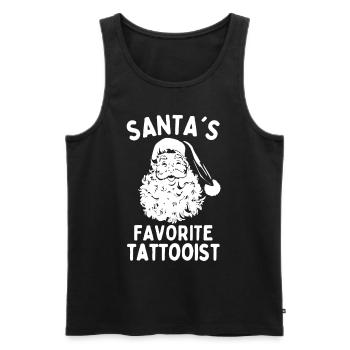 Santas favorite Tattooist funny christmas saying - Men's Premium Organic Tank Top - black - Front - Michal (187cm)