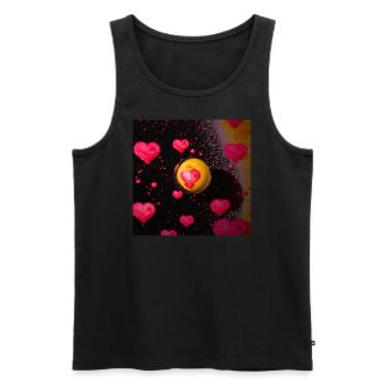 Love & Pain in Space / Liebe & Schmerz im Weltall - Männer Premium Bio Tank Top - Schwarz - Vorne - Michal (187cm)