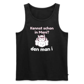MITTELFINGER von Katze / Kennst schon in Mani? - Männer Premium Bio Tank Top - Schwarz - Vorne - Michal (187cm)