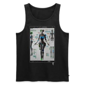 FEMALE ROBOT BLUEPRINT - par ArtBirdy - Débardeur bio Premium Homme - noir - Devant - Michal (187cm)