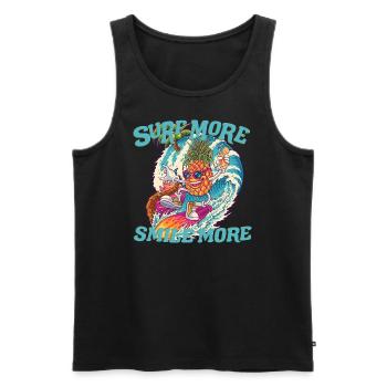 Surf more smile more - Männer Premium Bio Tank Top - Schwarz - Vorne - Michal (187cm)