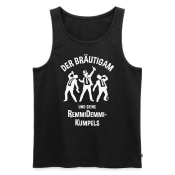 Der Bräutigam Und Seine Remmidemmi-Kumpels (JGA W) - Männer Premium Bio Tank Top - Schwarz - Vorne - Michal (187cm)
