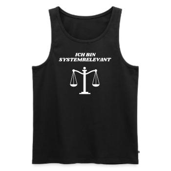 Ich bin systemrelevant Justiz Schwarze Edition - Männer Premium Bio Tank Top - Schwarz - Vorne - Michal (187cm)
