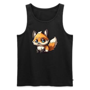 Mignon bébé renard chibi - Débardeur bio Premium Homme - noir - Devant - Michal (187cm)